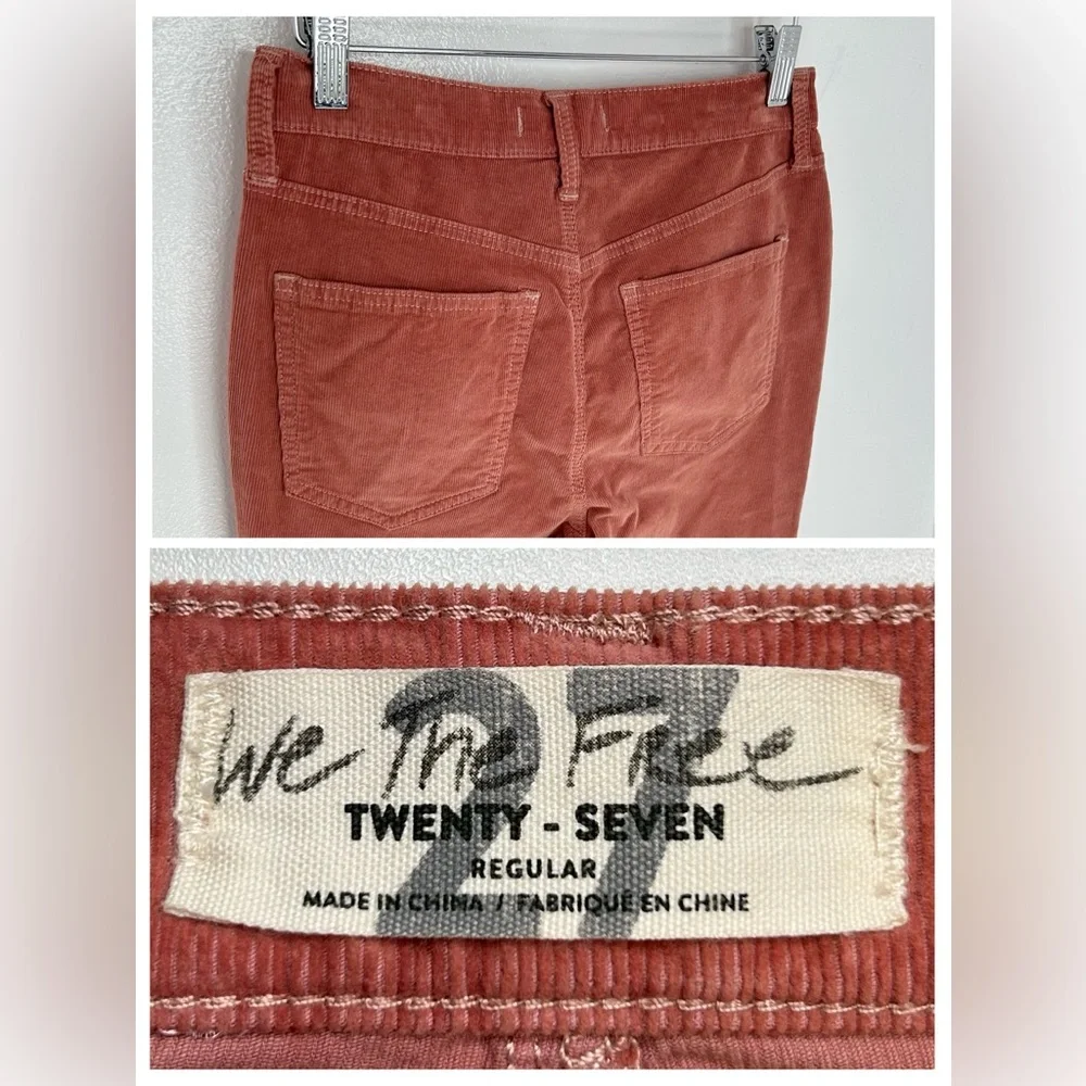 We the Free Corduroy Skinny Pant Size 27 Raw Hem Modern Mauve‎ Boho Chic Classic